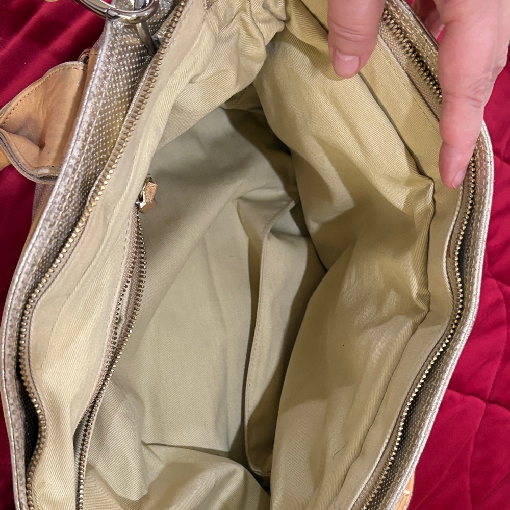 Authentic See By Chloe Gold and Tan Shoulder Bag - Picture 5 of 13